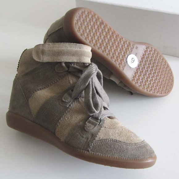 ISABEL MARANT taupe high-top wedge sneakers 39 / 9 - Picture 2 of 8